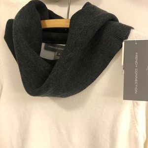 NWT white + charcoal grey cowl neck - size small